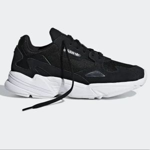 Black Adidas falcon running shoe